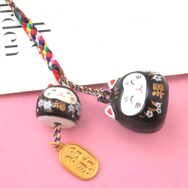 Японский кулон в виде кошки на удачу с водяным звуком керамический двойной милая