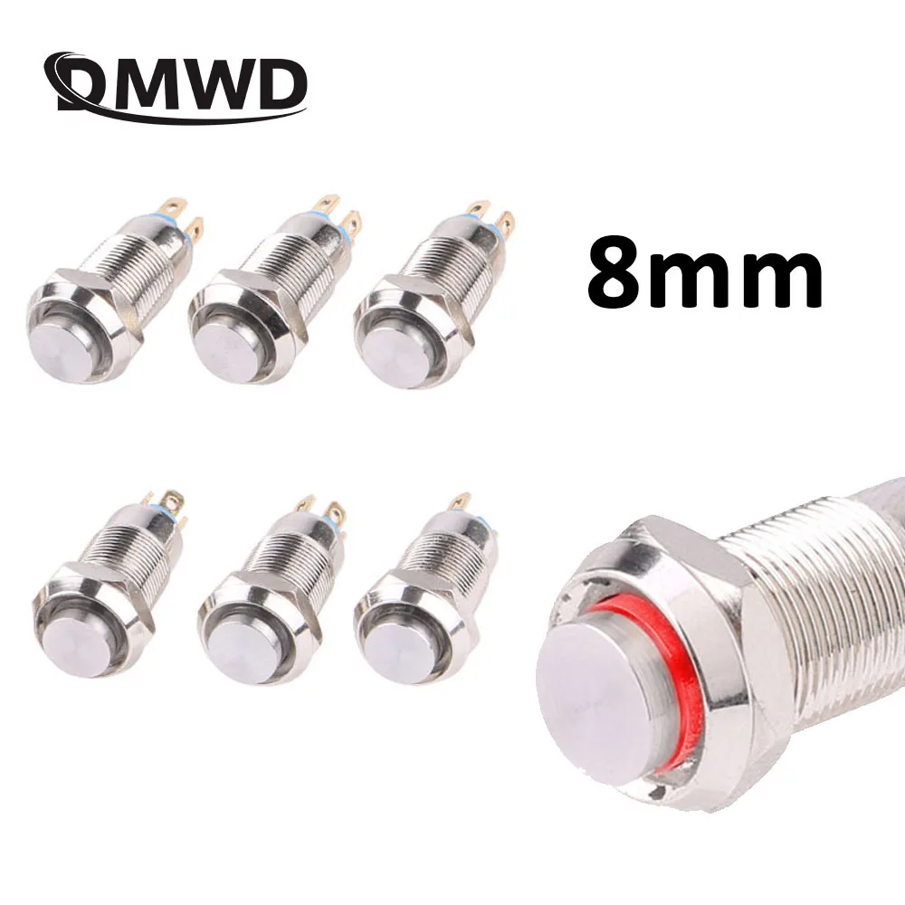 

1pcs 8mm Self-reset Momentary Self-locking Latching Metal Push Button Switch 4pins LED high head switch