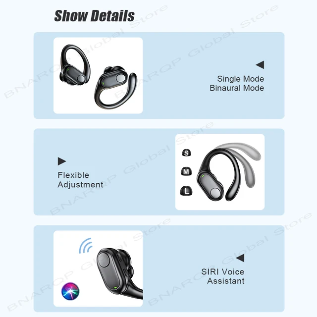 VL1-Auriculares deportivos inalámbricos con Bluetooth 5,3, cascos TWS resistentes al agua con reducción de ruido y micrófono, HIFI 3