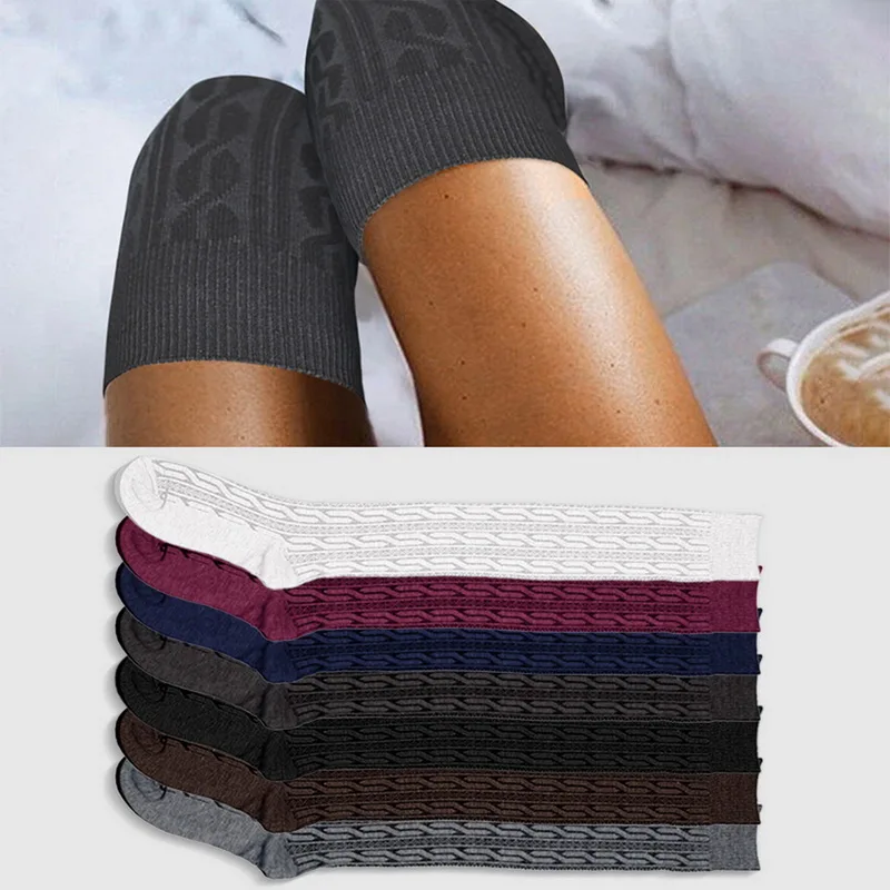 

Autumn Girls Winter And Warm Over Boot Socks Sockings Stock Fashion Extra Long Knitted Women Knit Knee Thigh 2022 Socks High