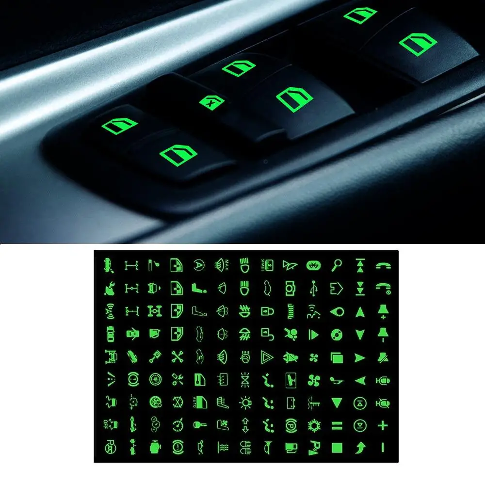 

1 Set Of Car Stickers Noctilucent Multi-function Universal Button Luminous Sticker