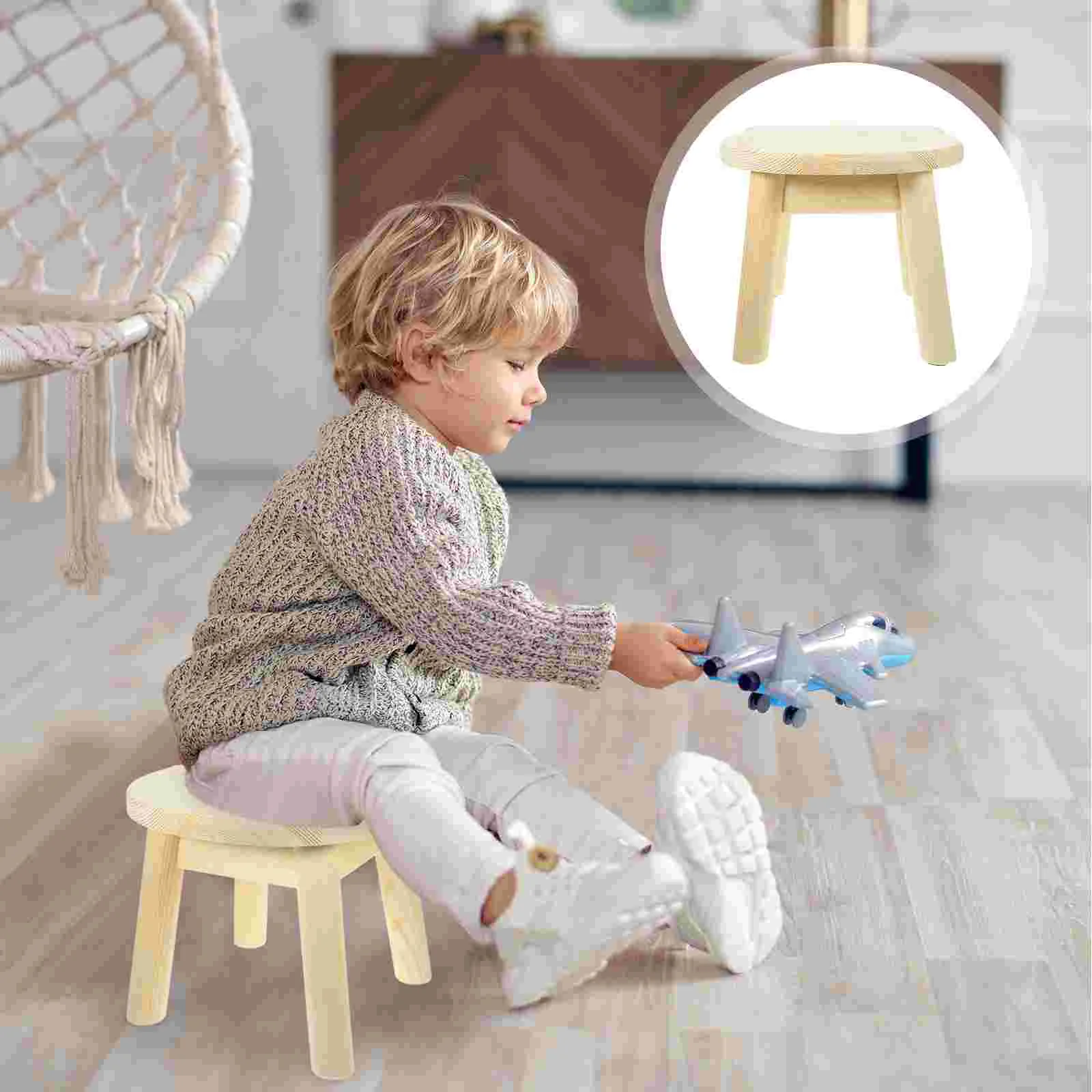 

Changing Shoes Stool Wood Stool Coffee Table Stool Detachable Stool Round Stool