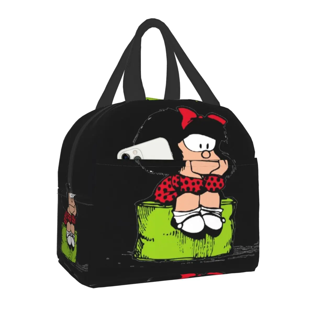 Mafalda Portable Lunch Box Quino Comic Cooler Thermal Food Insulated Lunch Bag For Women Kids School Children Multifunction Bags