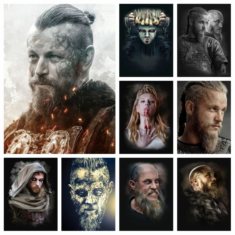 TV Series Vikings Classic 5D DIY Diamond Painting Ragnar Lothbrok Portrait Embroidery Cross Stitch Rhinestones Home Decor New