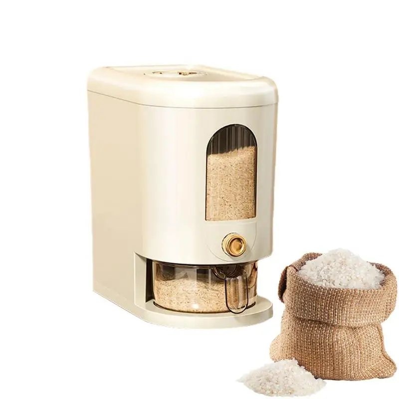 

Rice Storage Bucket Push Type Rice Dispenser Insect Proof Rice Container Moisture Proof Grain Sealed Jar Kitchen Organizer