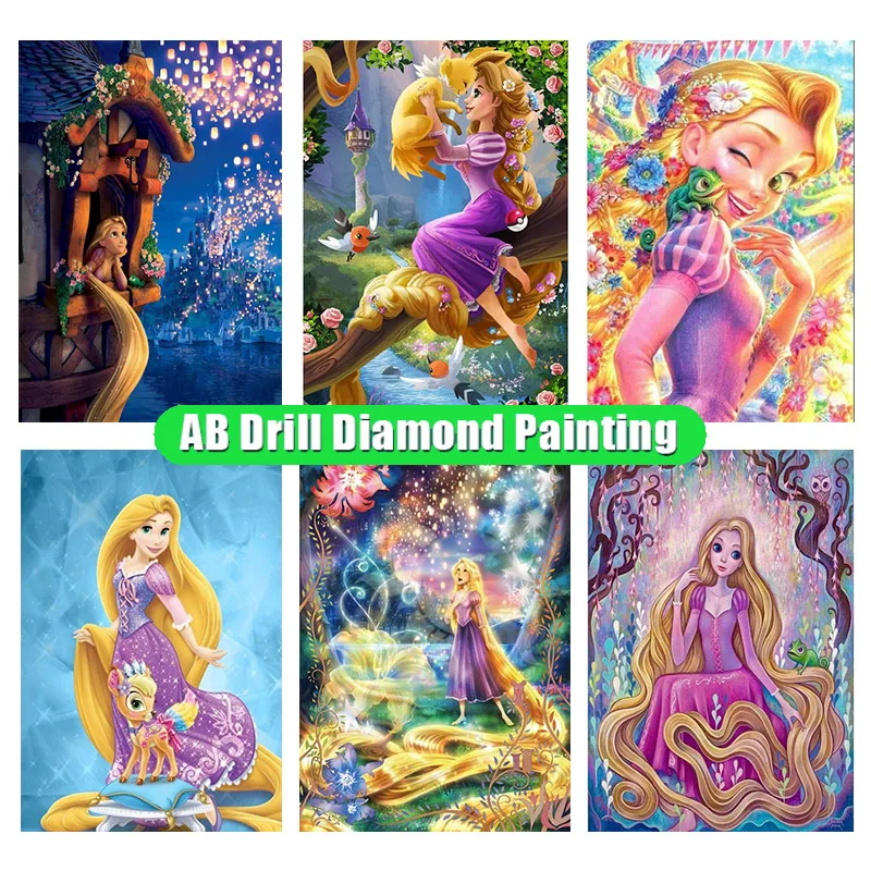 

Disney Diamond Painting Cross Stitch Cartoon Princess Full Square Round Diy Ab Diamond Embroidery Picture Rhinestones Arts Ll375