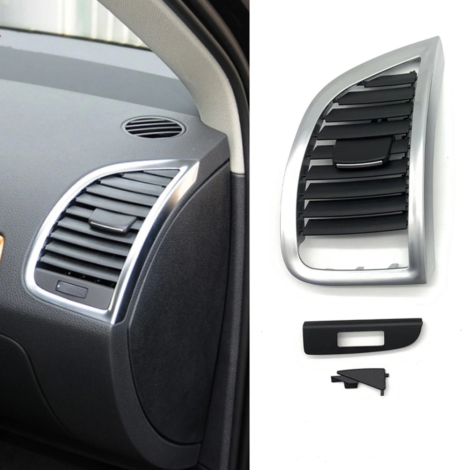 

For Audi Q7 2007-2015 Car Dashboard A/C Air Vent Grille Cover Panel Interior Dash Board Side Outlet Duct Conditioning Grill Trim