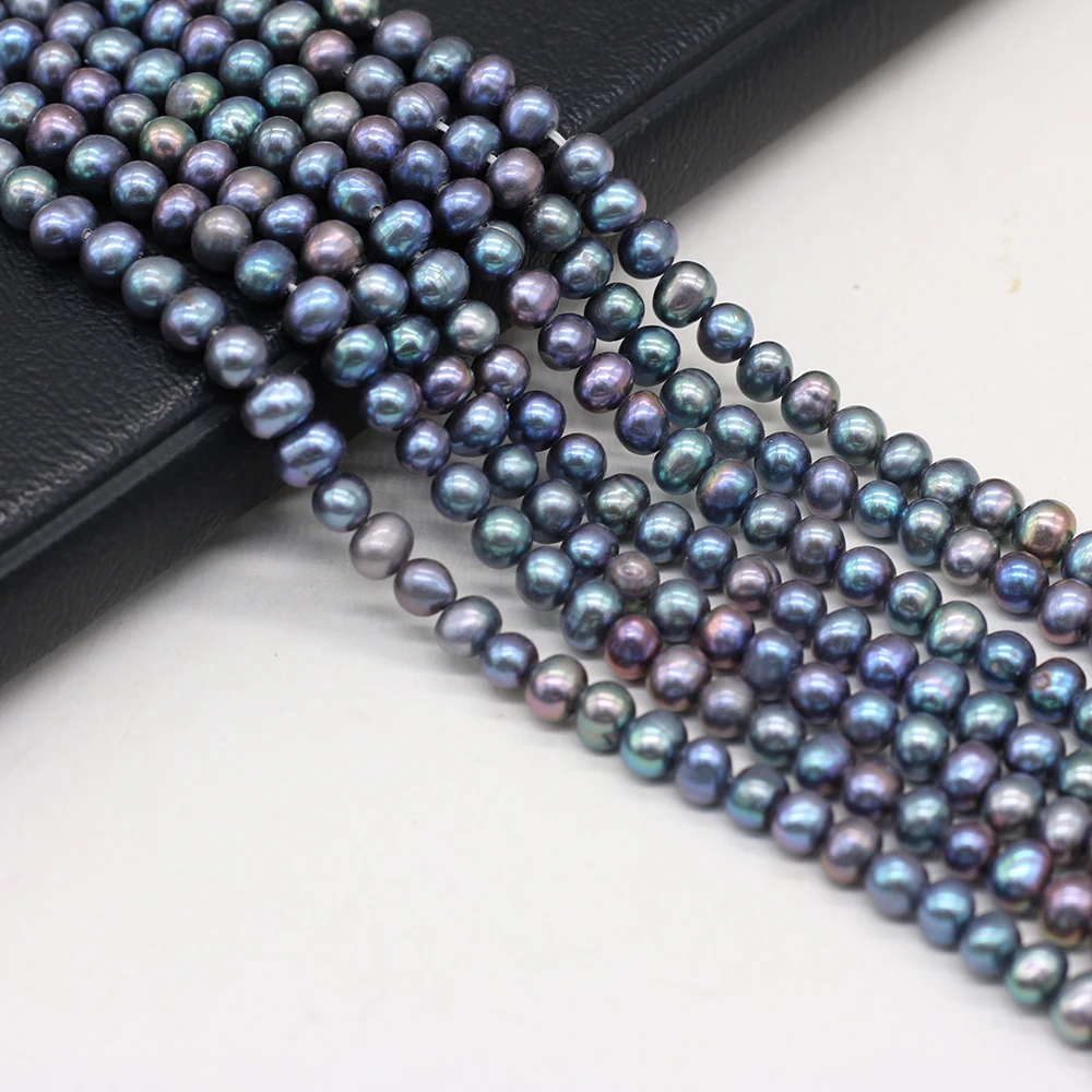 

Quality Natural Freshwater Real Pearl Beads Black Round Loose Pearls For DIY Charm Bracelet Necklace Jewelry Accessories Making