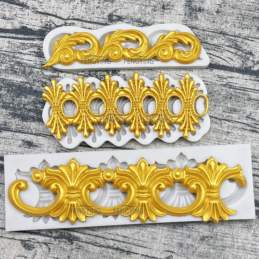 

Силиконовая форма для выпечки тортов с кружевной каймой, искусственные инструменты для кексов из смолы, инструменты для украшения помадки