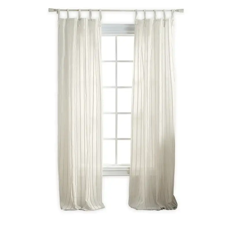 

TiEtab 37" x 95" Semi-Sheer Sophisticated Mocha Stripe Panel Pair for Home Decor to Add Refined, Stylish Charm.