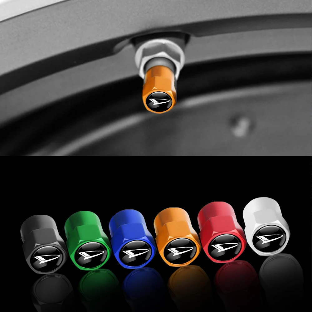 

4PCS Car Styling Tire Valve Cap Air Anti-leakage Tyre Dust Cover for Daihatsu Charade D-Base D-R Pico Copen Sirion Mira Materia