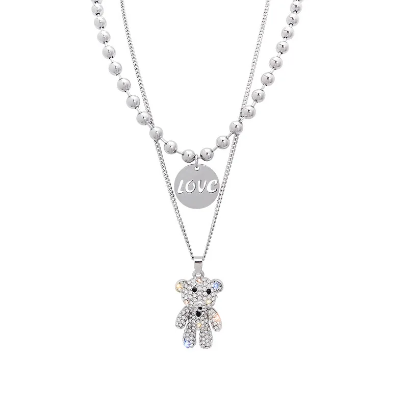 Подвеска Мишка Женская в стиле панк модное ожерелье для пар нишевая цепочка на