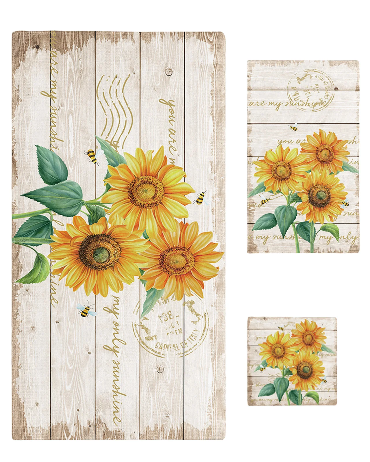 

Farm Flower Sunflower Bee Towel Set Bathtowel Facetowel Handtowel Soft Bath Face Towel Bathroom Travel Towel Sets 3 Pieces