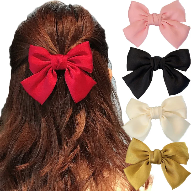 

2021 Trendy Chiffon Big Bow Hairpins Hair Clips Women Girls Hair Accessories Fashion Princess Bow Ties Hairclips Headwear