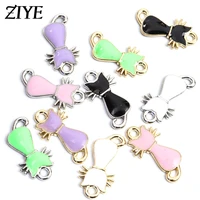 10pcs 2111mm kawaii cat charms for jewelry making animal pendants necklace cute earrings jewlery findings diy craft accessories