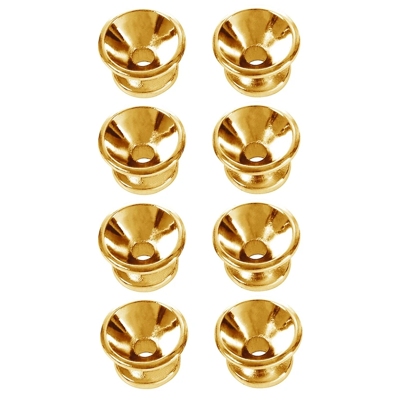 

8 X Electric Acoustic Guitar Bass Strap Button Screw Lock Pins Pegs Pads Golden