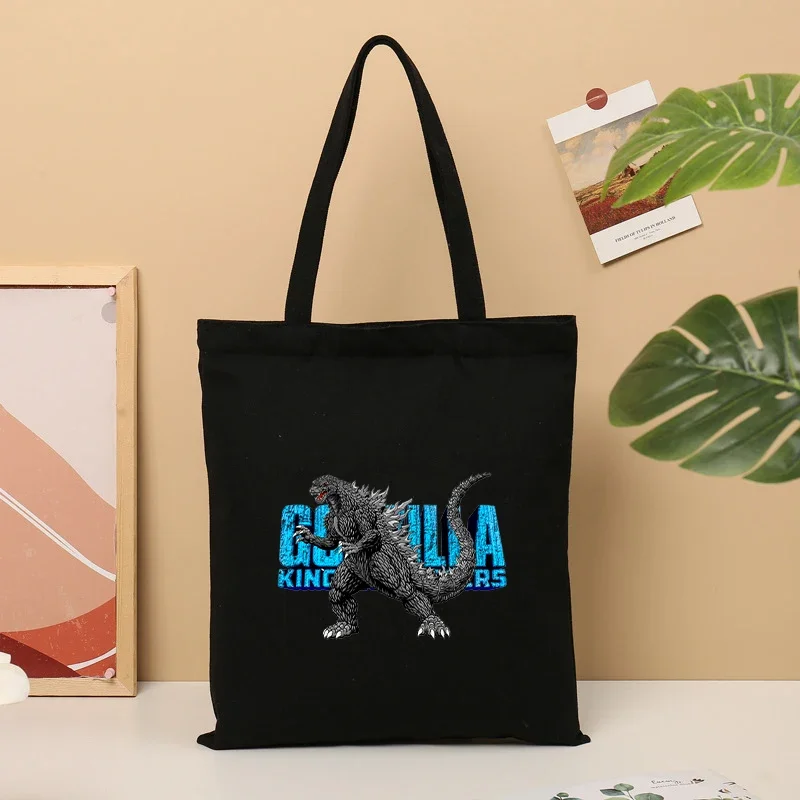 Godzilla Men Woman Hand Bag Y2k Vogue Canvas Fabric Shoulder Case Childern Adult Shopping / Go School Work HandBag Gift Hot
