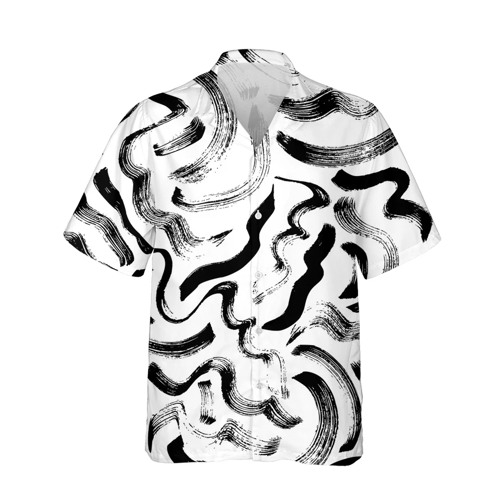 Jumeast 3d Creative Hand-Painted Printed Hawaiian Shirt Men Short Sleeve Vivid Harajuku Street Fashion Shirts Casual Loose Tops