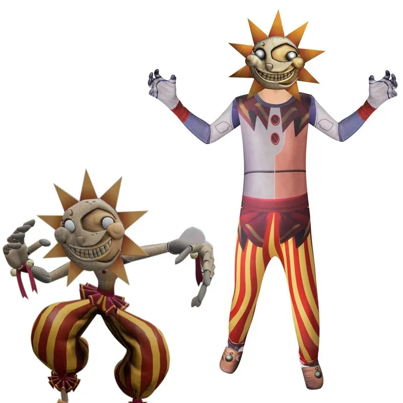 Костюм для косплея клоуна из аниме Sundrop FNAF костюм мальчиков и девочек с маской
