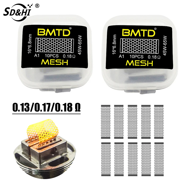 10Pcs Mesh Style Coils A1 0.13Ohm S316 0.12Ohm Ni80 0.16Ohm Heating Coil Wire For Wotofo Profile RDA Unity RTA DIY 2022 - купить по
