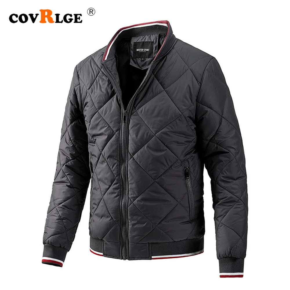 

Covrlge Jacket Men's Autumn Winter New Baseball Collar Jacket Urban Men's Diamond Lattice Quilted Coat Men's Clothing MWJ262