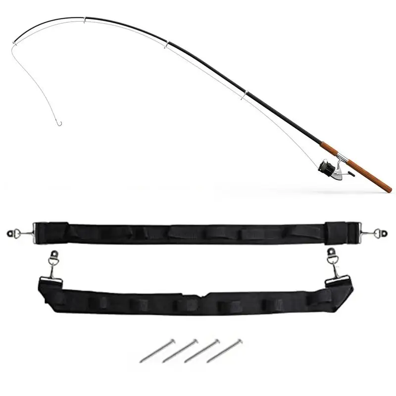 

Car Fishing Rod Holder Car Fishing Adjustable Holder Heavy Duty Nylon Fishing Pole Rack Fishing Pole Storage Strap For Car Van
