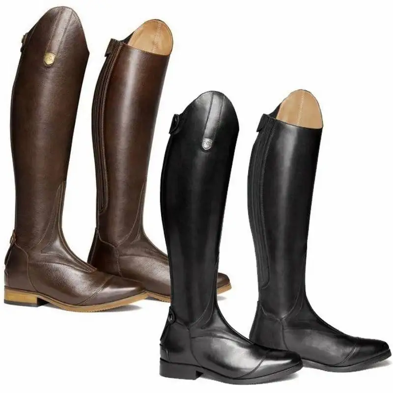 

New Fashion Winter PU Leather Women Shoes Knee High Zipper Womens Designer Boots Riding Low Heels Botas De Mujer