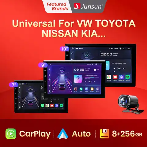 Универсальная Автомагнитола Junsun, мультимедийный плеер на Android, с GPS, RDS Навигатором, для VW/Volkswagen/Nissan/Toyota/Hyundai, типоразмер 2DIN