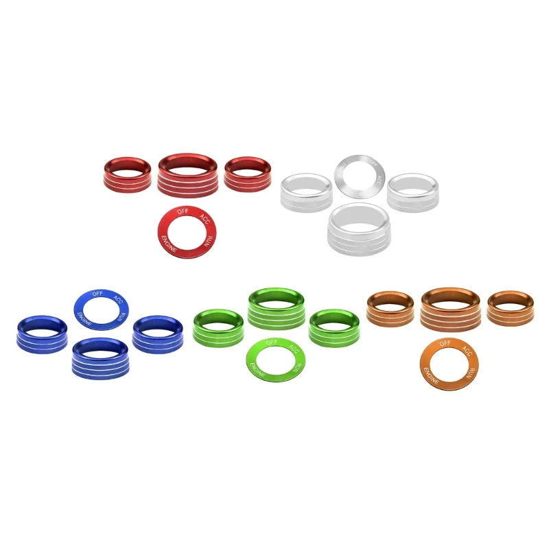 

3Pcs Auto Center Console Knob Ring Car Interior Air Conditioning Control Radio Knob Covers Trim for-Challenger 2015-2021 F1CF