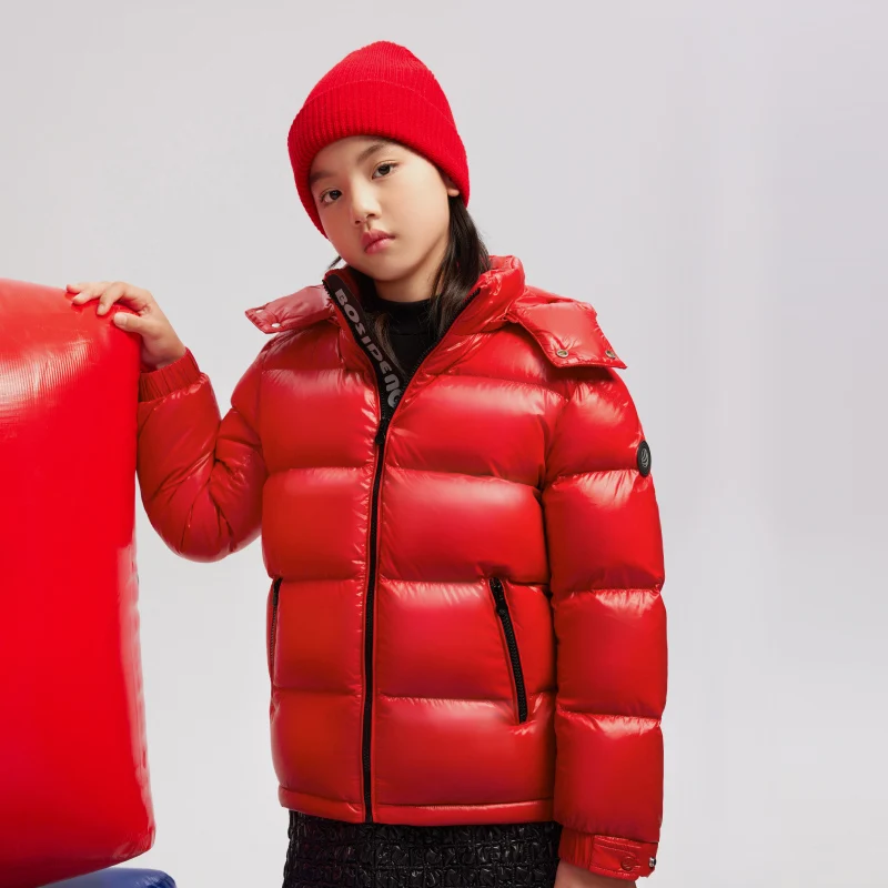 Детский пуховик BOSIDENG зимние куртки для девочек и мальчиков куртка с капюшоном