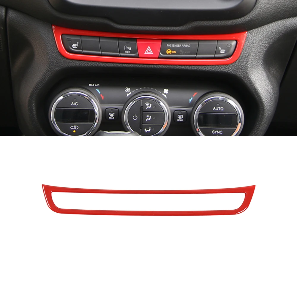 

Car Emergency Light Switch Decoration Trim for Jeep Renegade 2015 2016 2017 2018 Interior Mouldings Accessories Carbon Fiber Red