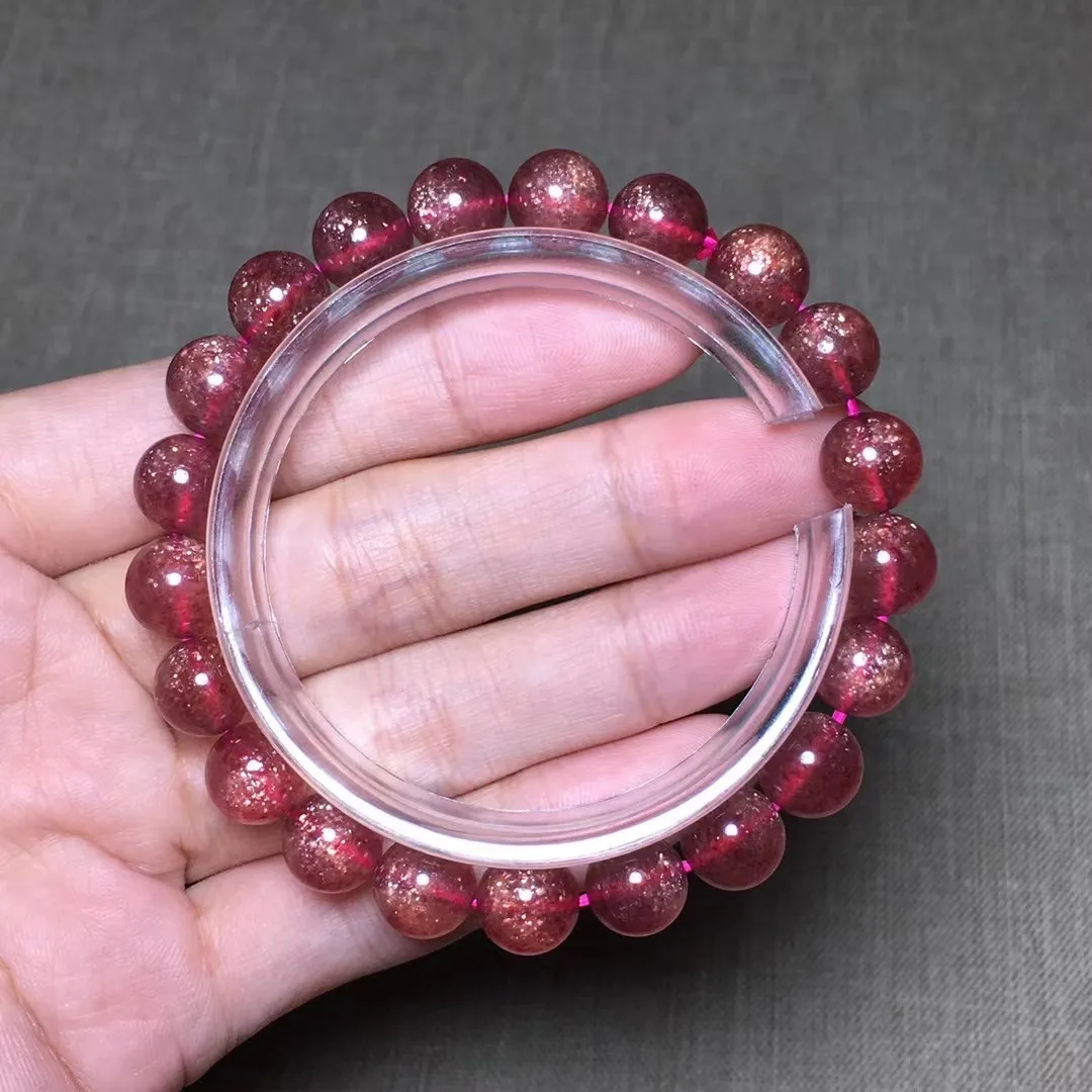 

9mm Natural Red Strawberry Quartz Bracelet For Women Lady Man Healing Lucky Gift Reiki Crystal Beads Strands Jewelry AAAAA