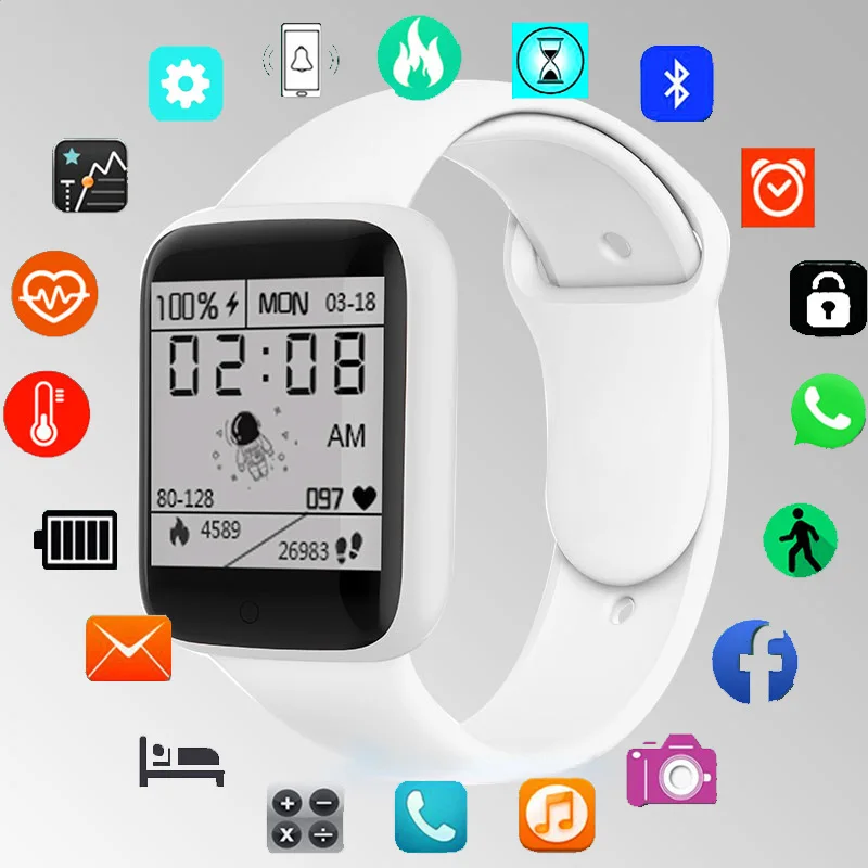 

Новинка, спортивные Смарт-часы Y68 для фитнеса, шагомер, цветной экран, счетчик шагов, спортивные часы, Детские мужские и женские смарт-брасле...