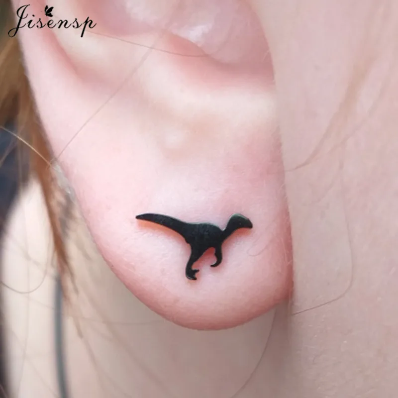 Minimalist Earrings Animal Stainless Steel Stud Earings for Women Small Flying Dinosaur Earring Gold Dog Ear Piercing Jewelry images - 6
