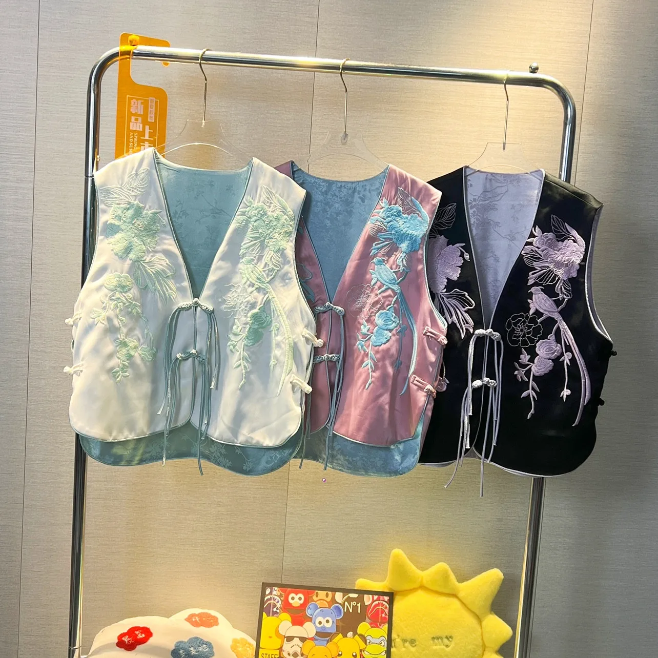 

Жилет женский с вышивкой, элегантный тонкий асимметричный жилет в китайском винтажном стиле, весна-лето