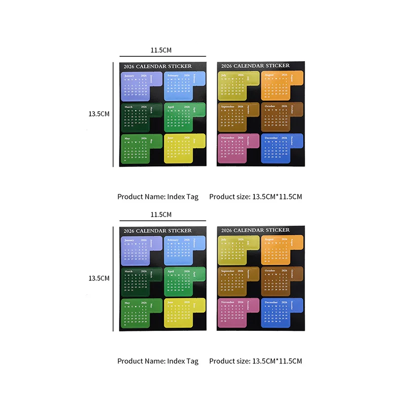 

Наклейки-календарь на 2026 год, сделай сам, красочные наклейки-указатели, расписание, повестка дня, этикетки для блокнота, клейкие закладки для планировщика журнала
