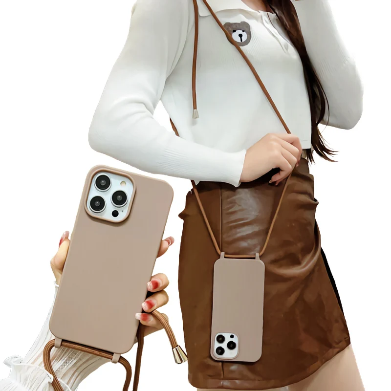 

Силиконовый ремешок Веревка Crossbody Чехол для телефона для iPhone 14 13 12 11 Pro Max XR XS 8 7 Plus Матовый мягкий TPU Ремешок Шнур Цепь Крышка