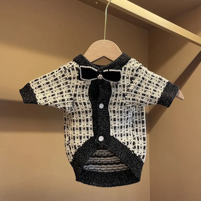 

Черный, белый свитер, кардиган, одежда для домашних животных, одежда для собак, модная одежда для собак, маленький симпатичный принт чихуаху...