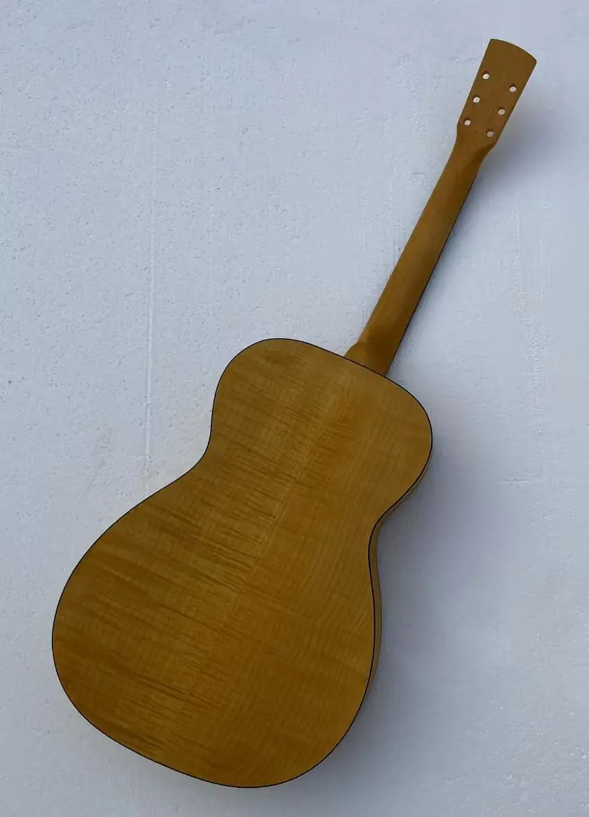 DIY Epi 6-струнная электрогитара Dobro Resonator с пламенным кленовым верхом задняя и