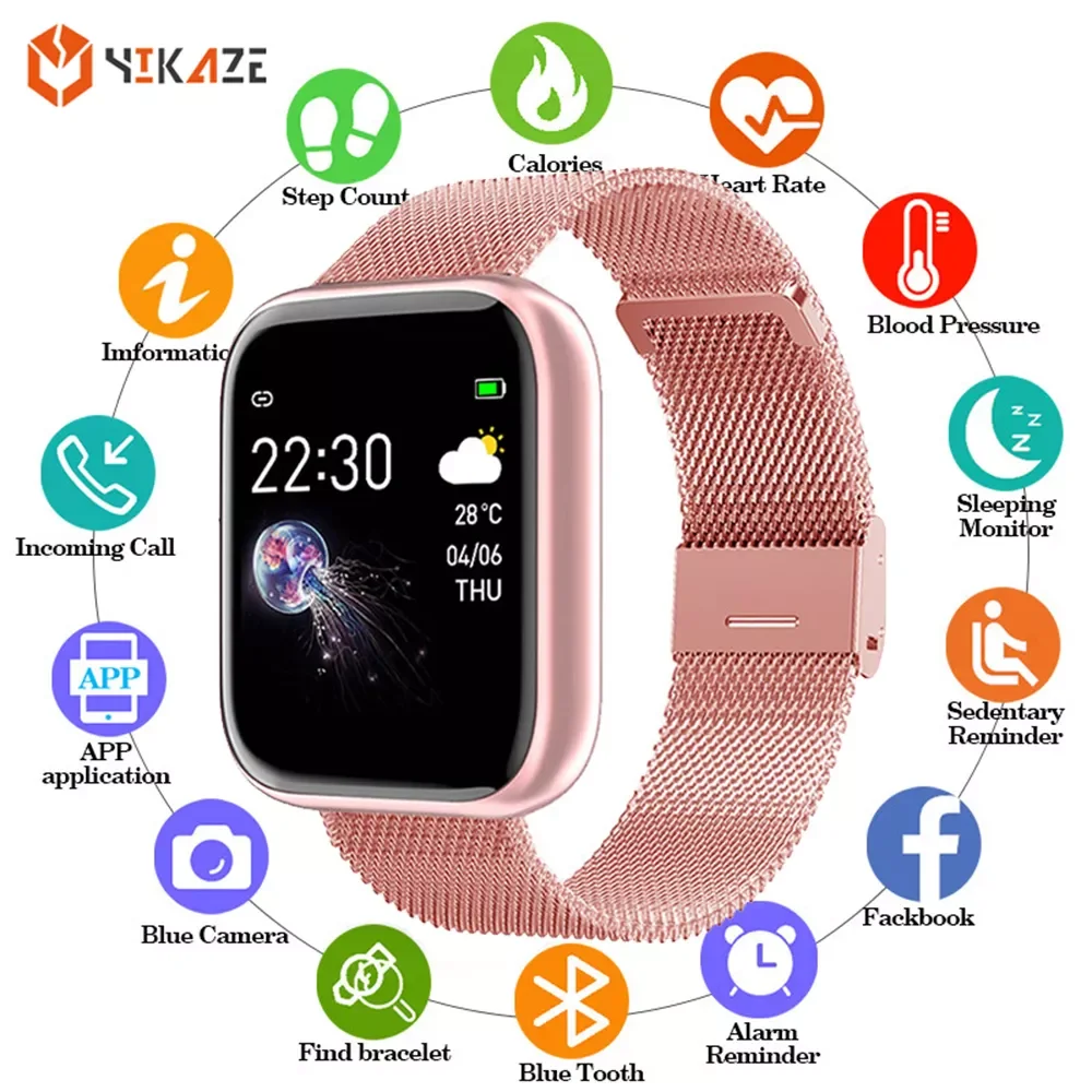 

Smart Watch Sport Men Women Blood Pressure Heart Rate Fitness Tracker Bracelelt WhatsApp Smartwatch Watch For Android IOS PK P8