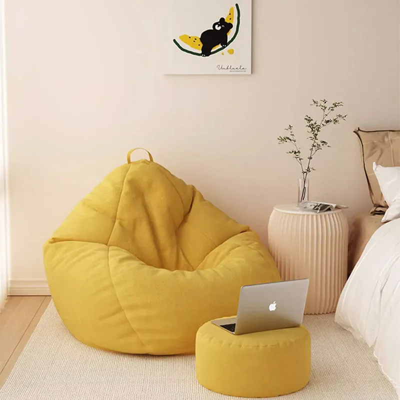 

Lazy Living Room Sofas Modern Yellow Girl Single Sofa Comfortable Minimalist European Salas Y Sofas Muebles Interior Decoration