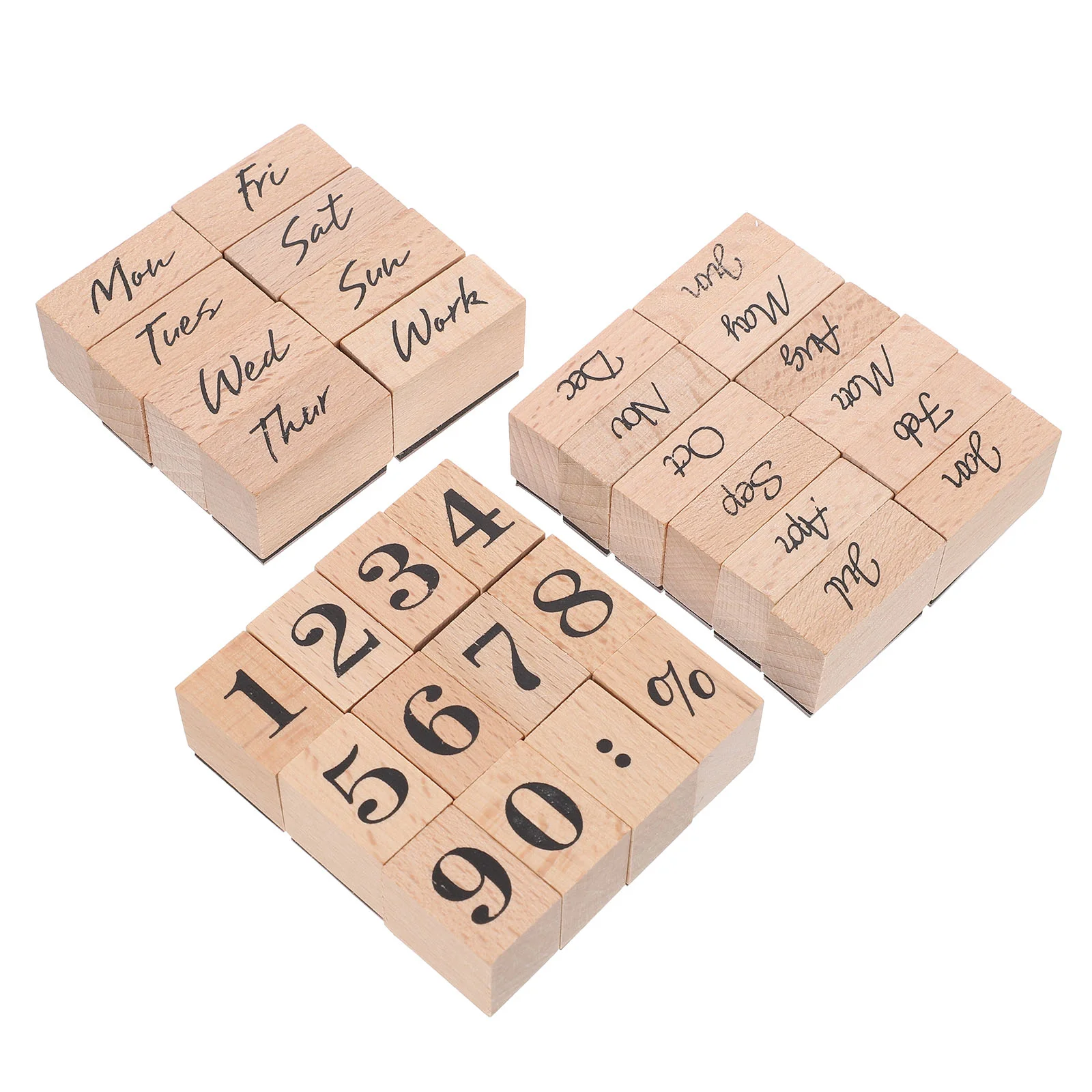 

32 Pcs Week Month Stamp Small Wooden Stamps Baby Scrapbook Scrapbooking Supplies Number Months Date