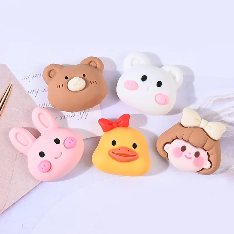 

10pcs Cartoon Kawaii Resin Animal Bears Embellishment Flatback Miniature Kawaii Accessories Scrapbooking Cabochon Supplies Charm