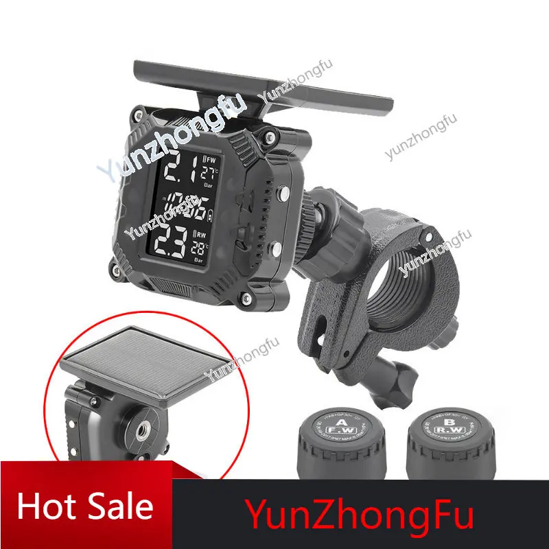 

Solar Motorcycle Tire Pressure Monitoring with Display Screen Locomotive Tire Detection High Temperature Resistance