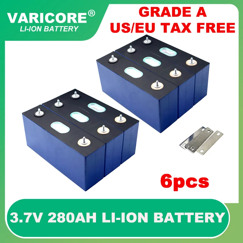 

6pcs 3.7V 280AH Ternary Lithium battery Power cell for 4s 12V 24V E-scooter RV Solar Energy storage system Wind Grade A TAX FREE