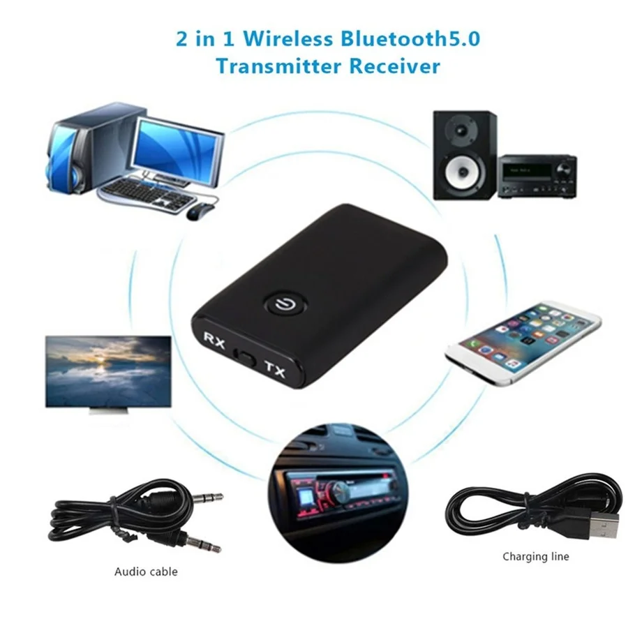 PzzPss 2 в 1 беспроводной Bluetooth 5 0 передатчик приемник заряжаемый для ТВ ПК