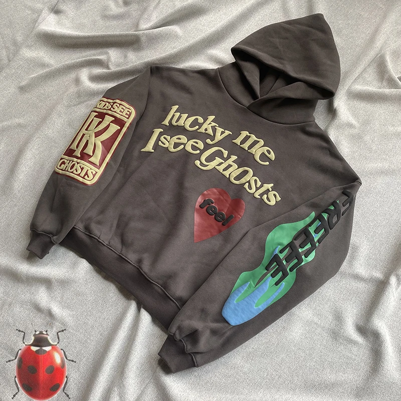 

Толстовка Мужская/Женская/детская с капюшоном, Свитшот в стиле хип-хоп с надписью граффити, пенопласт, Вельветовая кофта с надписью Kanye West, с...