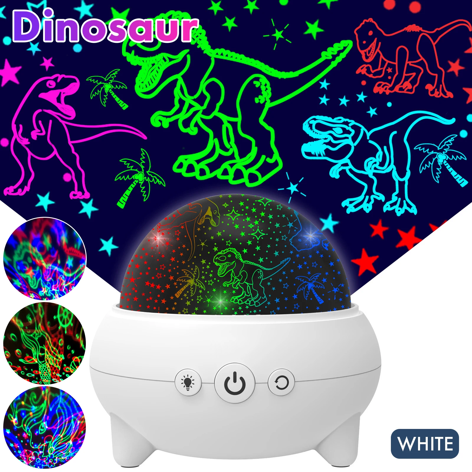 

Dinosaur Projector Light 360° Rotating LED Galaxy Star Projector Desk Lamp Bedroom Decoration Starry Sky Night Light Kids Gift