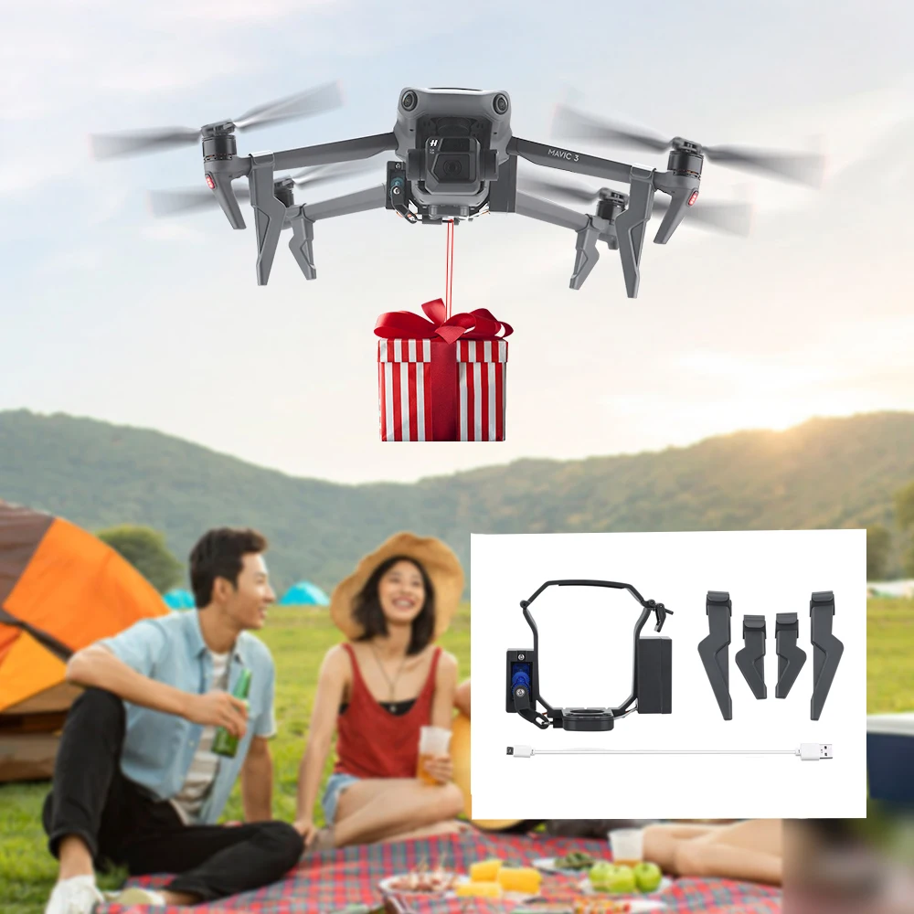 

Mavic 3 Thrower Drone Payload Delivery Transport Device Landing Gear Extensions Airdrop System for DJI Mavic 3 Accessories