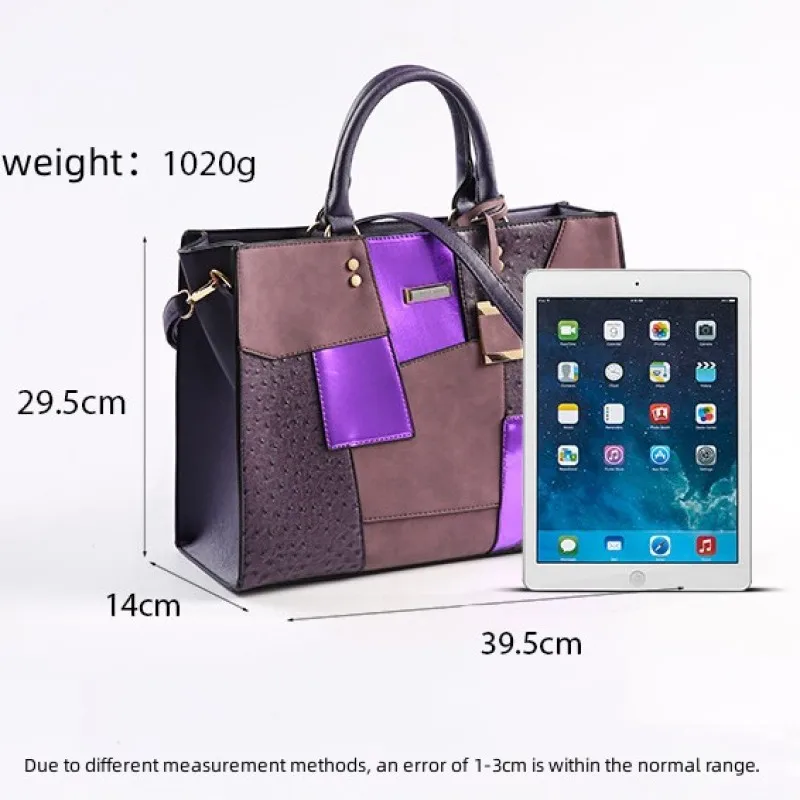 Tote Bag Fashion Shoulder Bag Trendy Women's Bag Large Capacity Elegant Women's Splicing Handbag Luxury